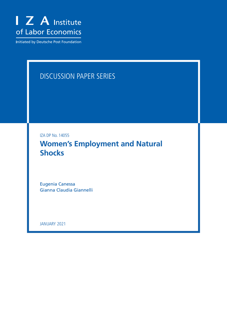 여성 고용과 자연 재해 충격 (Women’s Employment and Natural Shocks)