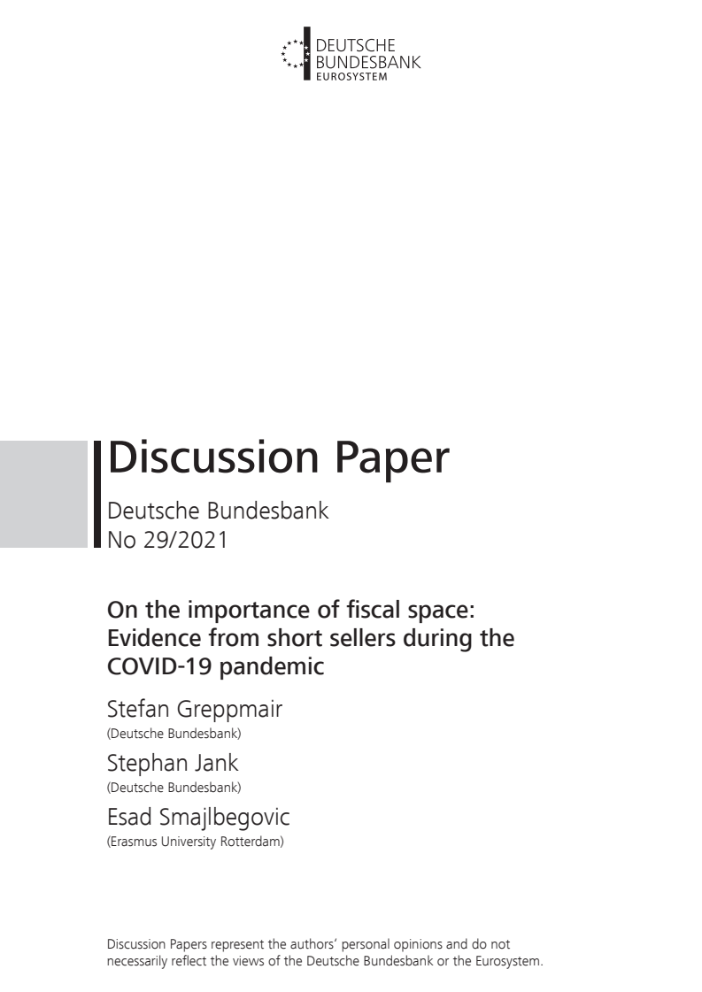 재정 여력의 중요성 : 코로나19 대유행 동안 공매도자에게서 얻은 증거 (On the importance of fiscal space: Evidence from short sellers during the COVID-19 pandemic)(2021)