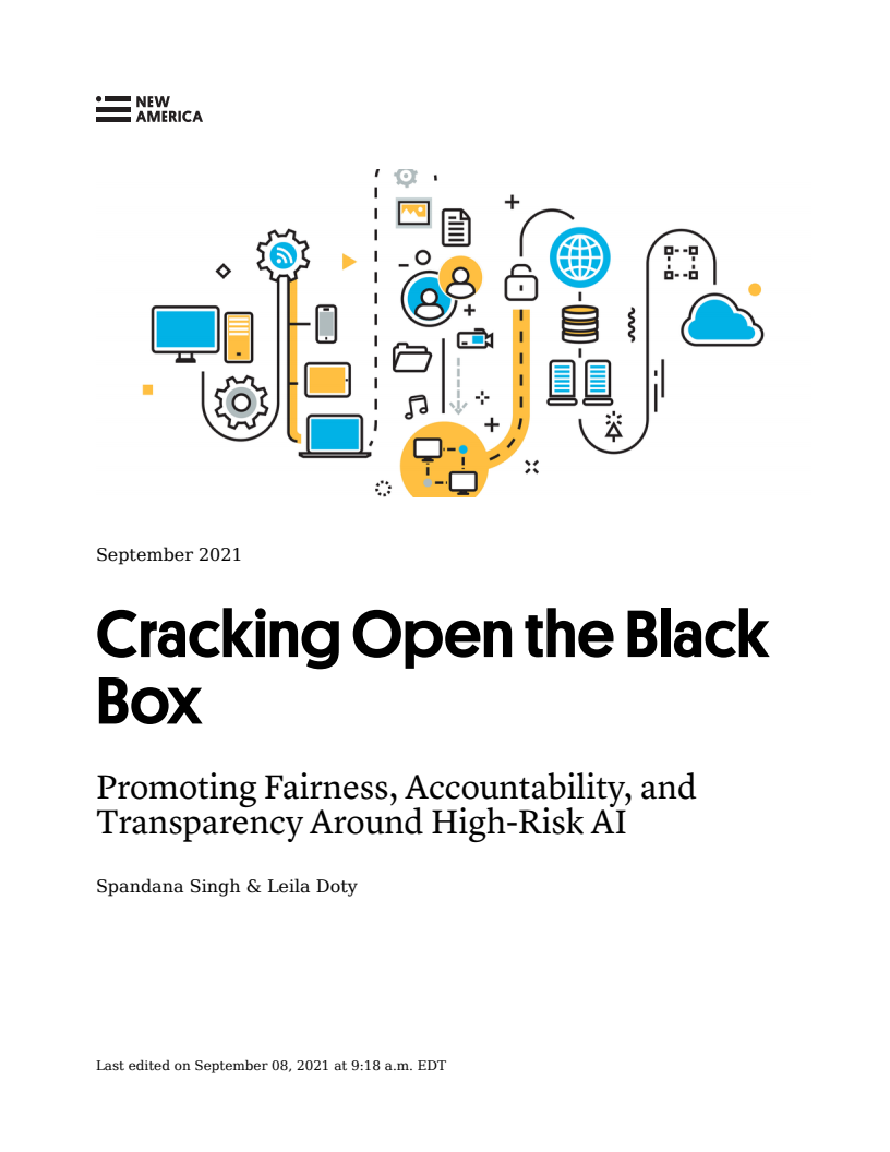 신기술 파헤치기 : 고위험 인공지능(AI) 관련 공정성, 책임성, 투명성 증진 (Cracking Open the Black Box: Promoting Fairness, Accountability, andTransparency Around High-Risk AI)