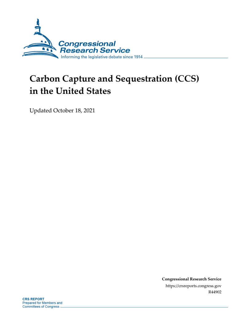 미국의 탄소 포집 및 처리(CCS)  (Carbon Capture and Sequestration (CCS) in the United States)(2021)