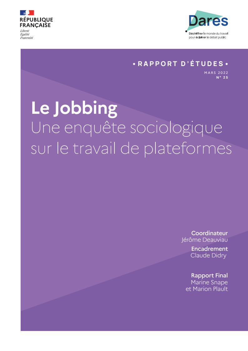 단시간 근로 : 플랫폼 노동에 관한 사회학적 조사 (Le jobbing: Une enquête sociologique sur le travail de plateforme)