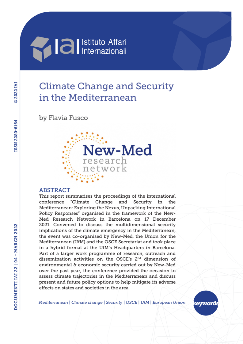 지중해의 기후 변화와 안보  (Climate Change and Security in the Mediterranean)(2022)