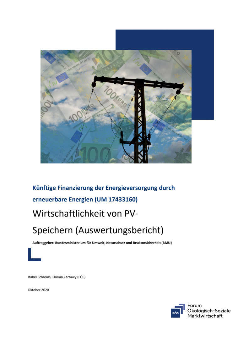 태양광발전 저장장치의 경제성 : 평가보고서 (Wirtschaftlichkeit von PV-Speichern: Auswertungsbericht)