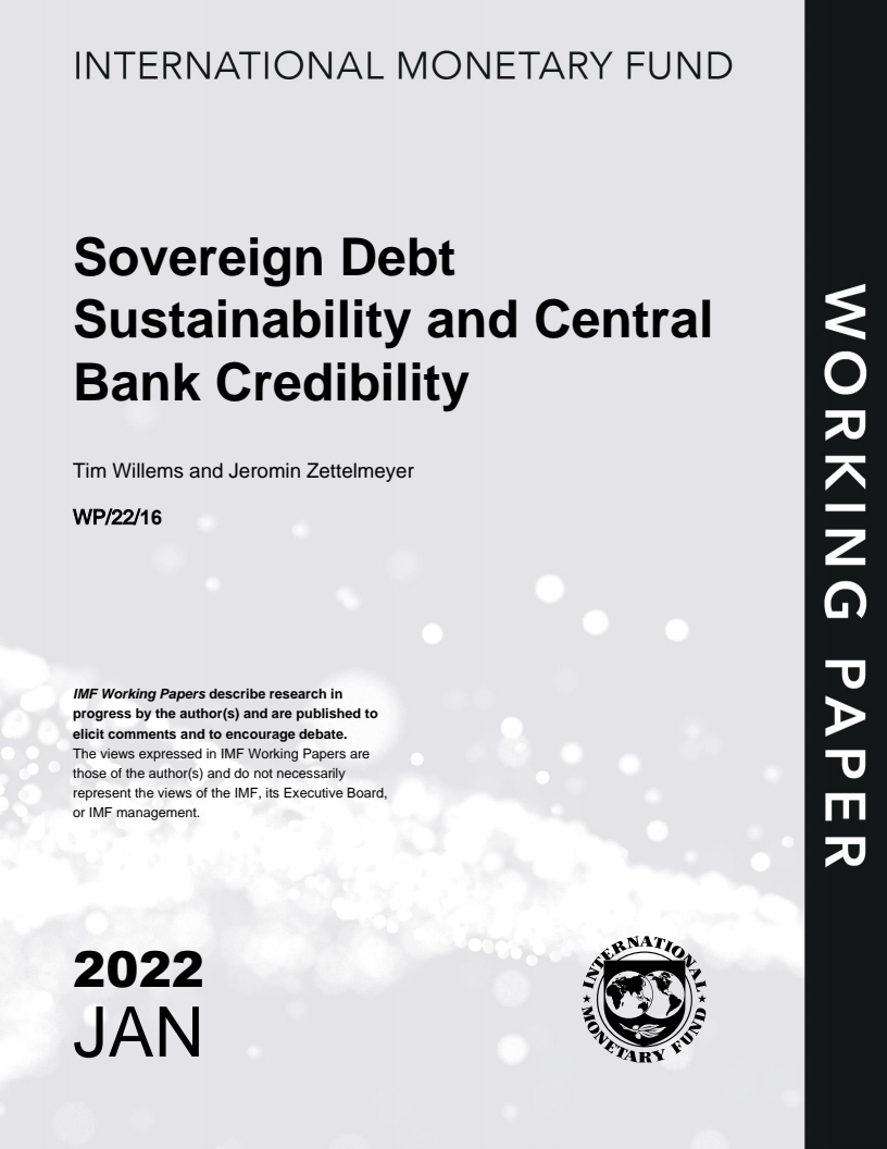 국가 부채 지속가능성과 중앙은행의 신뢰성 (Sovereign Debt Sustainability and Central Bank Credibility)(2022)