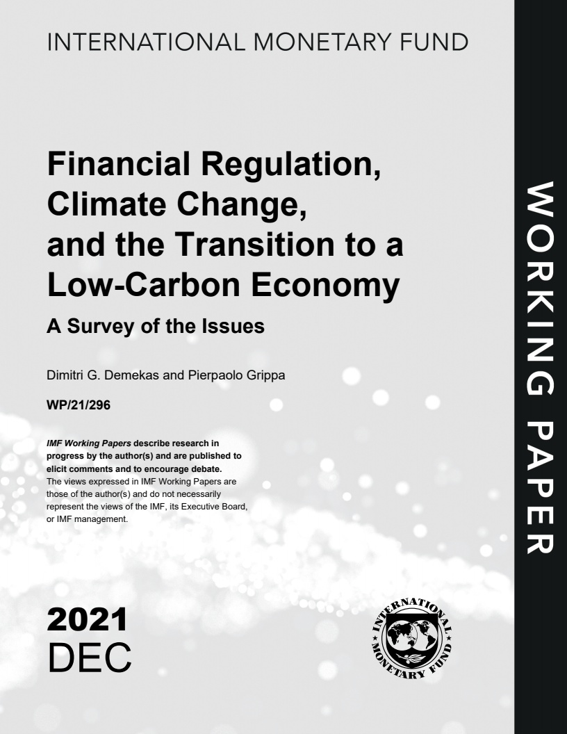 금융 규제, 기후 변화, 저탄소 경제로의 전환 : 쟁점 검토 (Financial Regulation, Climate Change, and the Transition to a Low-Carbon Economy: A Survey of the Issues)(2022)