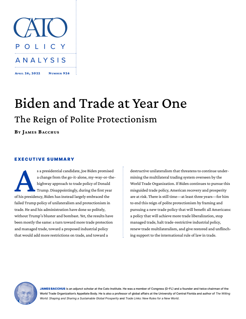 바이든 정부와 무역 정책 1년 차 : 의례적인 보호무역주의 시기 (Biden and Trade at Year One: The Reign of Polite Protectionism)(2022)