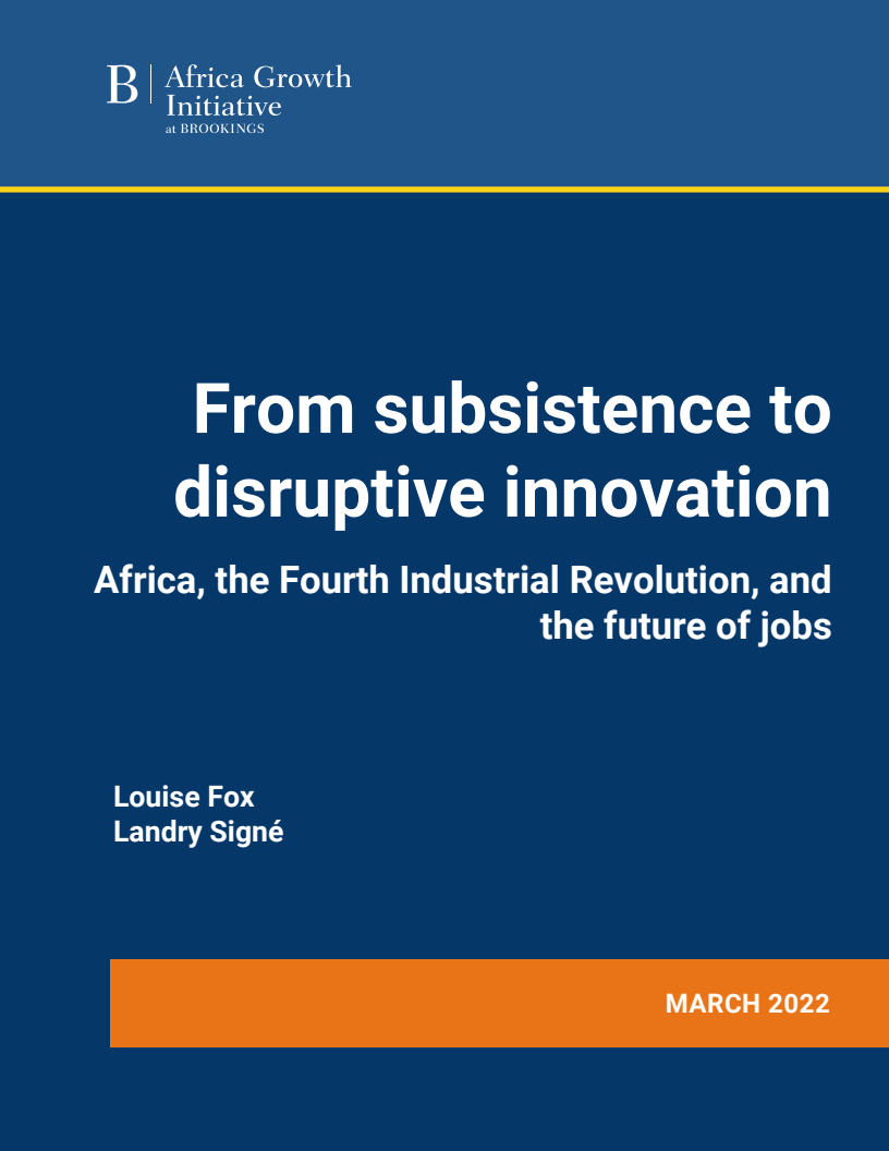 생존에서 파괴적 혁신으로 : 아프리카와 4차 산업혁명 및 일자리의 미래 (From subsistence to disruptive innovation: Africa, the Fourth Industrial Revolution, and the future of jobs)(2022)