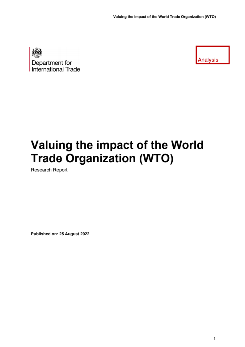 세계무역기구(WTO)의 영향 평가 (Valuing the impact of the World Trade Organization (WTO))