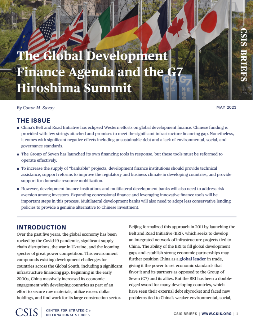 글로벌 개발 금융 의제와 G7 히로시마 정상회의 (The Global Development Finance Agenda and the G7 Hiroshima Summit)