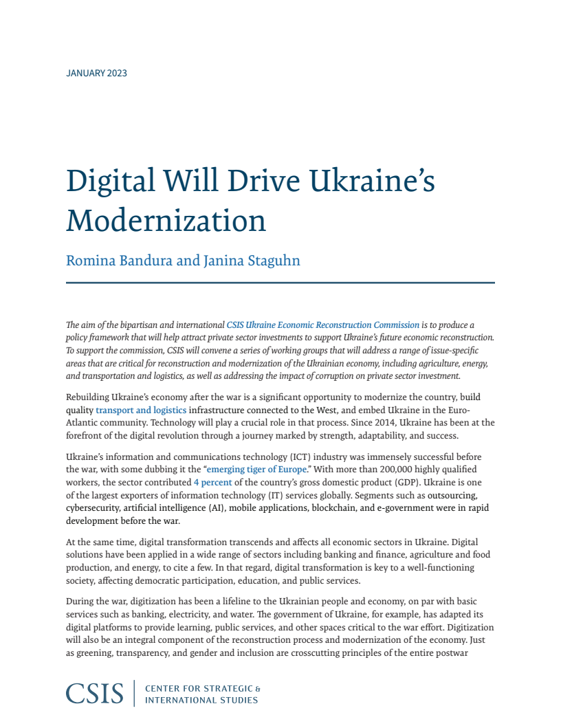 우크라이나 현대화에 동력이 되는 디지털 (Digital Will Drive Ukraine’s Modernization)