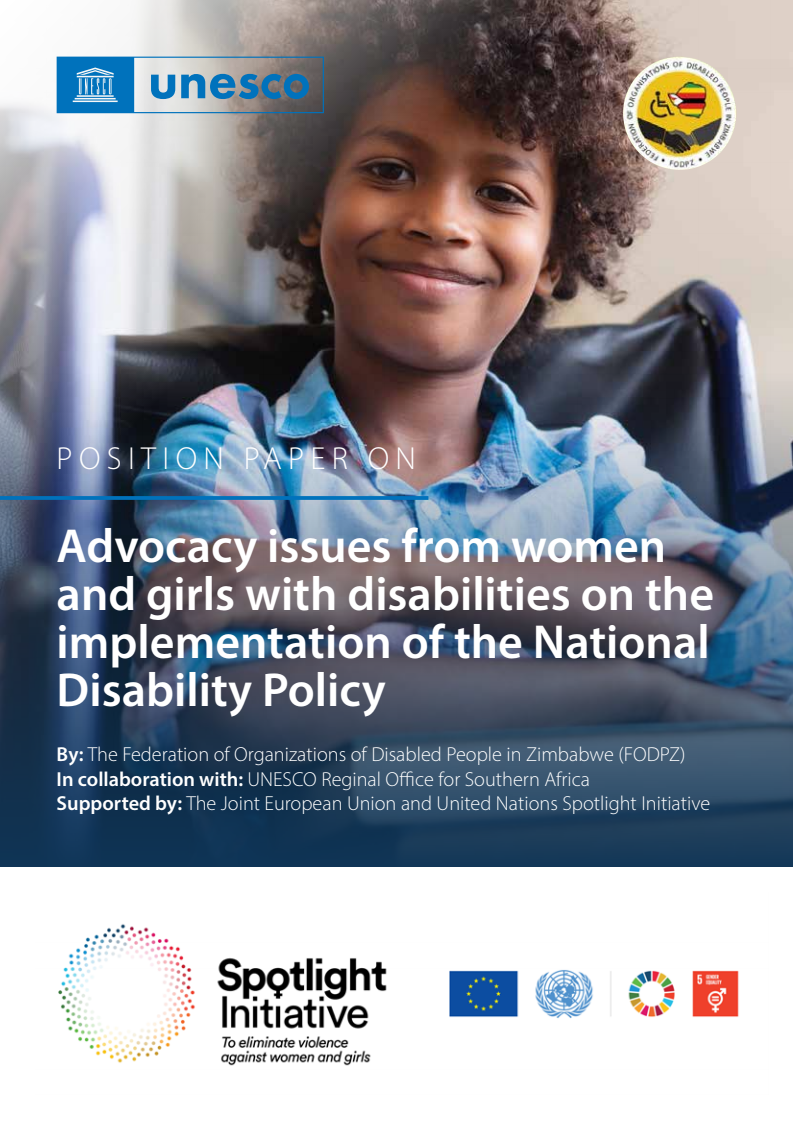 Position paper on advocacy issues from women and girls with disabilities on the implementation of the National Disability Policy