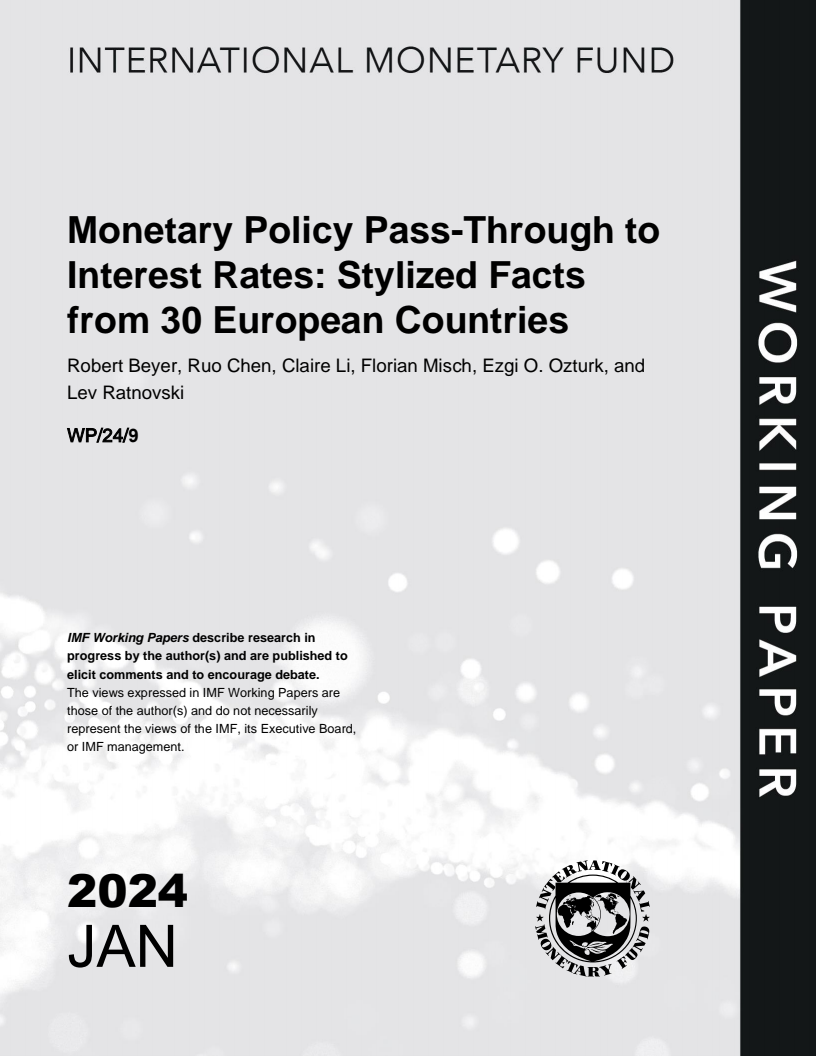 통화정책 변화에 대한 금리전가 - 유럽 30개국에서 확인한 주요 사실 (Monetary Policy Pass-Through to Interest Rates: Stylized Facts from 30 European Countries)