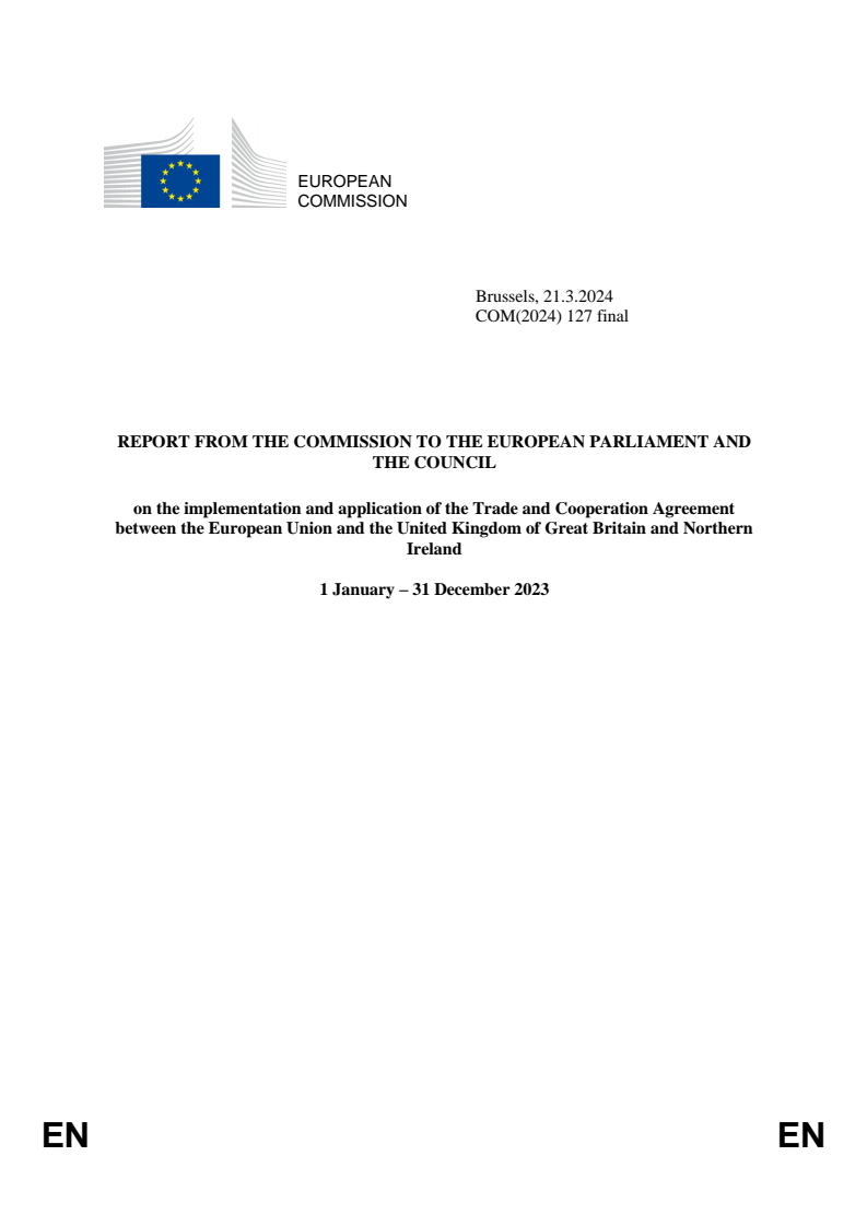 2023년 EU-영국 무역 협력 협정 연차 보고서 (EU-UK Trade and Cooperation Agreement annual report 2023)
